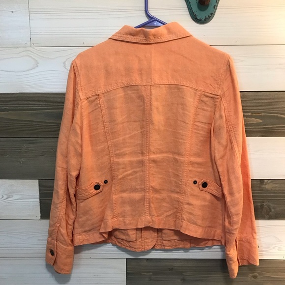 J. Jill ⚜️ Orange Creamsicle Linen Jacket - Picture 2 of 10